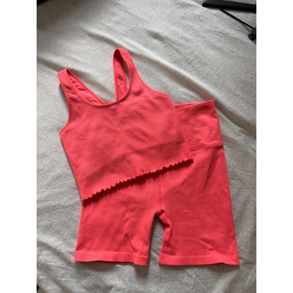 Spiritual Gangster Coral Ribbed Set